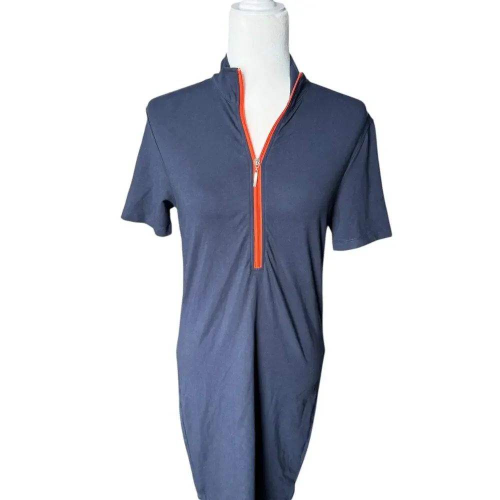Anatomie Women's Navy Dress with Orange Zipper